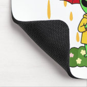 Cute Alien With Umbrella Kawaii Space Character マウスパッド (コーナー)