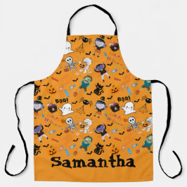 Cute All-Over Halloween Print Apron エプロン
