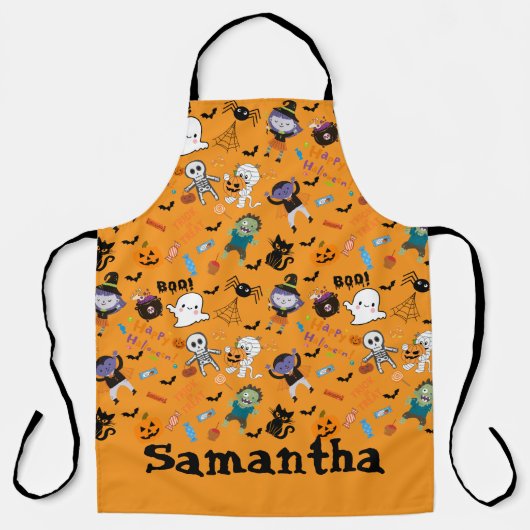 Cute All-Over Halloween Print Apron エプロン (正面)