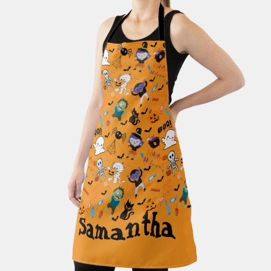 Cute All-Over Halloween Print Apron エプロン (インサイチュ)