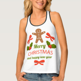 Cute All Over Print Christmas Tank USA タンクトップ
