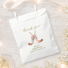 Cute All Stars Bow Floral Hockey Girl Baby Shower  フェイバーバッグ