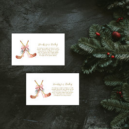 Cute All Stars Bow Hockey Girl Books Baby Shower  エンクロージャーカード