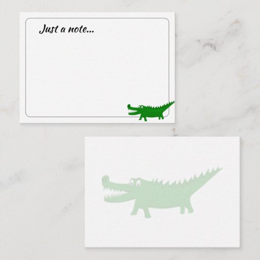  Cute Alligator Drawing Custom Just a Note ノートカード (正面/裏面)
