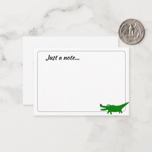  Cute Alligator Drawing Custom Just a Note ノートカード (正面/裏面インサイチュ)
