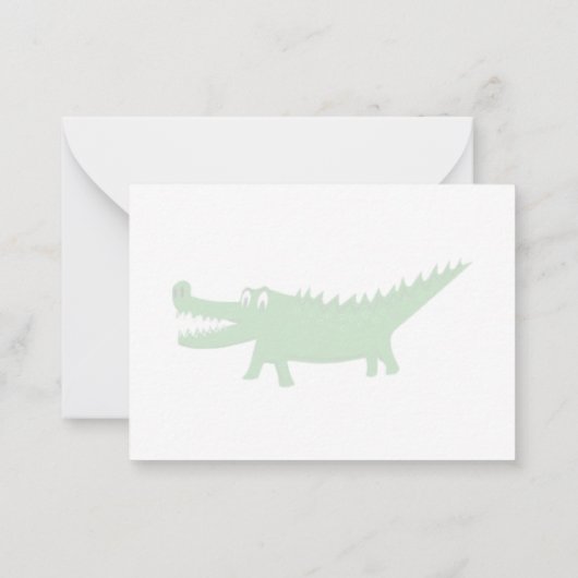  Cute Alligator Drawing Custom Just a Note ノートカード (裏面)