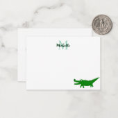  Cute Alligator Drawing Lined Editable ノートカード (正面/裏面インサイチュ)
