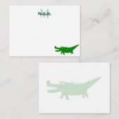 Cute Alligator Drawing Lined Personalized ノートカード (正面/裏面)