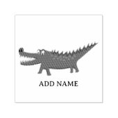 Cute Alligator Drawing Personalized Name セルフインキングスタンプ (デザイン)