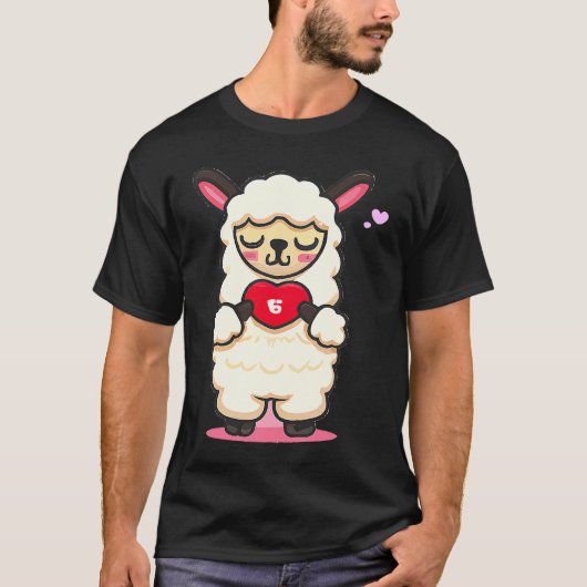 cute Alpaca Lama love for Woman for valentineu2019 Tシャツ (正面)