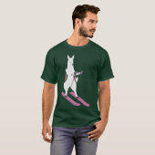 Cute Alpaca Llama Skiing Ski Snowboard Sport Gift  Tシャツ (正面フル)