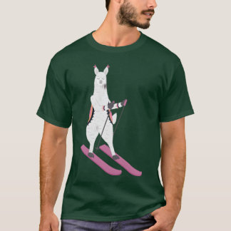 Cute Alpaca Llama Skiing Ski Snowboard Sport Gift  Tシャツ