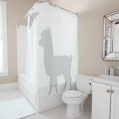 Cute Alpaca Shadow Silhouette Shadow Buddies シャワーカーテン (インサイチュ)