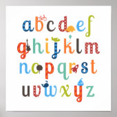Cute Alphabet Design ポスター (正面)