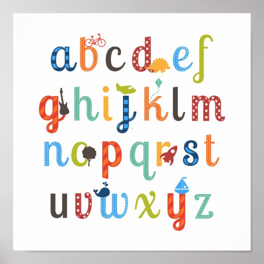 Cute Alphabet Design ポスター (正面)