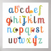 Cute Alphabet Design ポスター (正面)