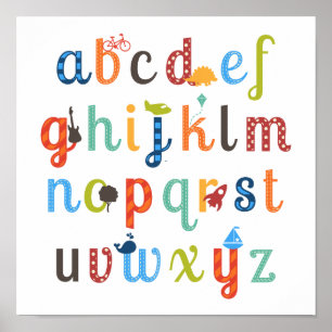 Cute Alphabet Design ポスター