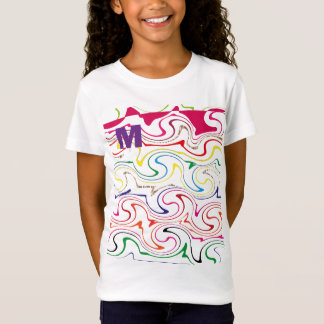 cute Alphabet “M” Design T-Shirt for Little Girls Tシャツ
