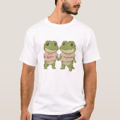 Cute Always Together Crocodile Couple Matching T-S Tシャツ (正面)