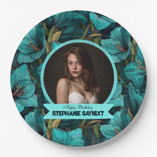 Cute Amaryllis Surprise Birthday Gift For Her ペーパープレート (正面)