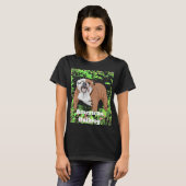Cute American Bulldog Around Bushes Tシャツ (正面フル)