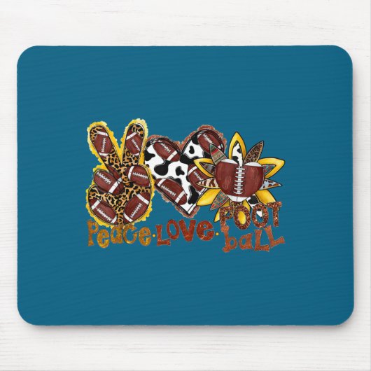 Cute American Peace Football Football Leopard Love マウスパッド (正面)
