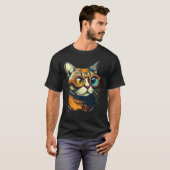 Cute Anamorphic Goggle Wearing Cat Unique Tシャツ (正面フル)