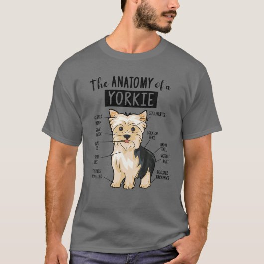 Cute Anatomy A Yorkie Funny Yorkshire Terrier Men Tシャツ (正面)