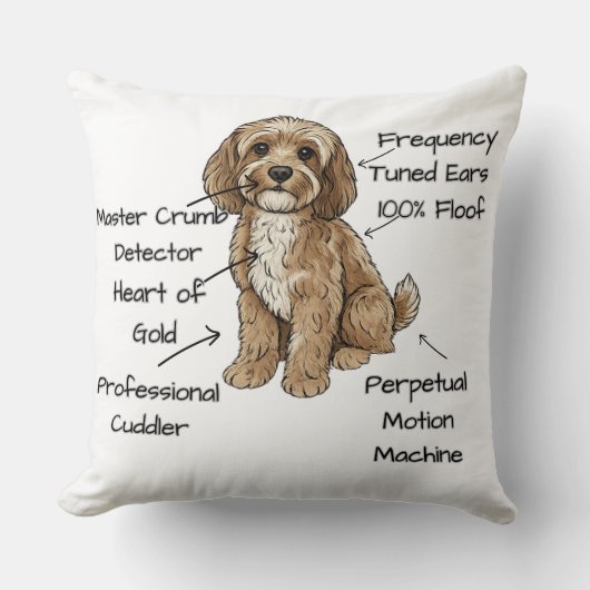 Cute Anatomy of a Cockapoo Dog Lover Gift クッション (正面)