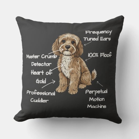 Cute Anatomy of a Cockapoo Dog Lover Gift クッション (正面)