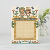Cute Ancient Egyptian Pharaoh Wedding Invitation 招待状 (スタンド正面)