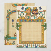 Cute Ancient Egyptian Pharaoh Wedding Invitation 招待状 (正面/裏面)