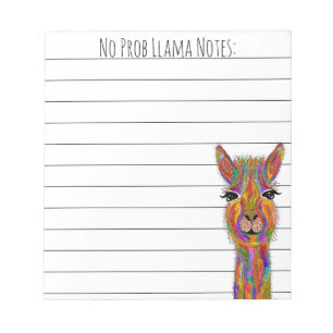 Cute and おもしろい No Prob Lama Lamaメモ帳 ノートパッド