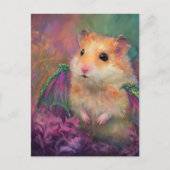 Cute and Adorable Sweet Hamster Dragon ポストカード (正面)
