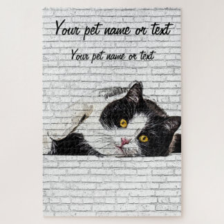 Cute and Charming, Black and White Cat ジグソーパズル