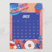 Cute and Colorful 2026 Calendar Page - July サンキューカード (正面)