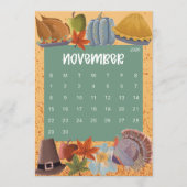 Cute and Colorful 2026 Calendar Page - November サンキューカード (正面)