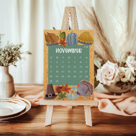 Cute and Colorful 2026 Calendar Page - November サンキューカード