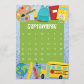 Cute and Colorful 2026 Calendar Page - September サンキューカード (正面)