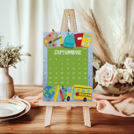 Cute and Colorful 2026 Calendar Page - September サンキューカード