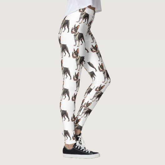 Cute and Colorful Boston Terrier Leggings レギンス (右)
