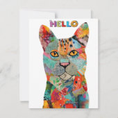 Cute and Colorful Cat Greeting Card 招待状 (正面)