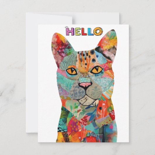 Cute and Colorful Cat Greeting Card 招待状 (正面)