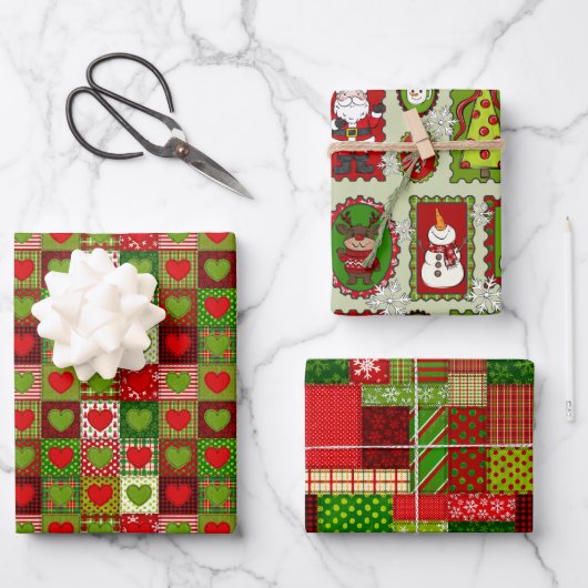 Cute and Colorful Christmas Wrapping Paper Sheets  ラッピングペーパーシート (正面)