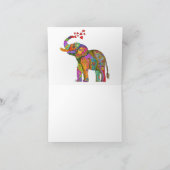 Cute and Colorful Elephant Greeting Card カード (内部)
