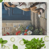 Cute and Colorful English Bulldog キッチンタオル (折り畳み)