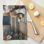 Cute and Colorful English Bulldog キッチンタオル (四つ折り)