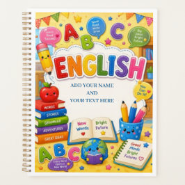 Cute and Colorful Kids ABC English Learning プランナー手帳