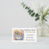 Cute and Colorful Pet Grooming Business Cards 名刺 (スタンド正面)