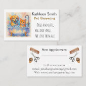 Cute and Colorful Pet Grooming Business Cards 名刺 (正面/裏面)